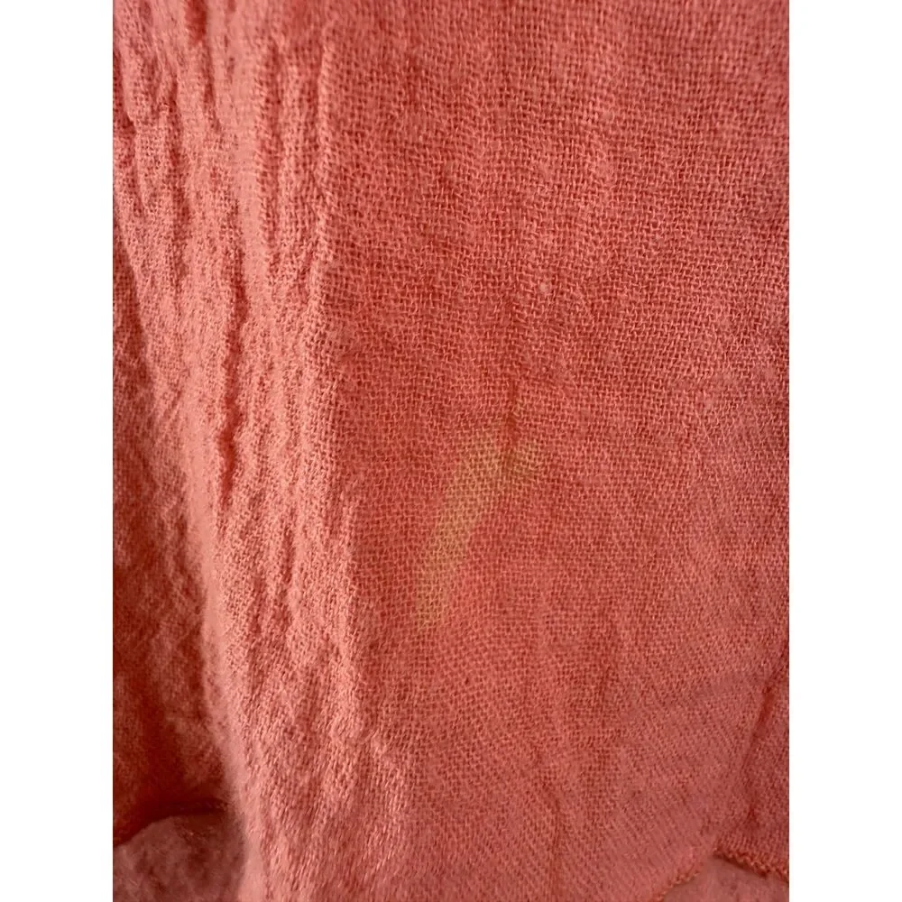 Elan Women's Long Sleeve Tunic Swim Cover Up Pink Cotton Size M Medium